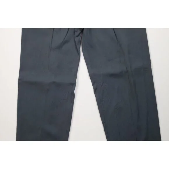 Vintage 50s Streetwear Mens 32x31 Rayon Gabardine Wide Leg Chino Pants Gray USA